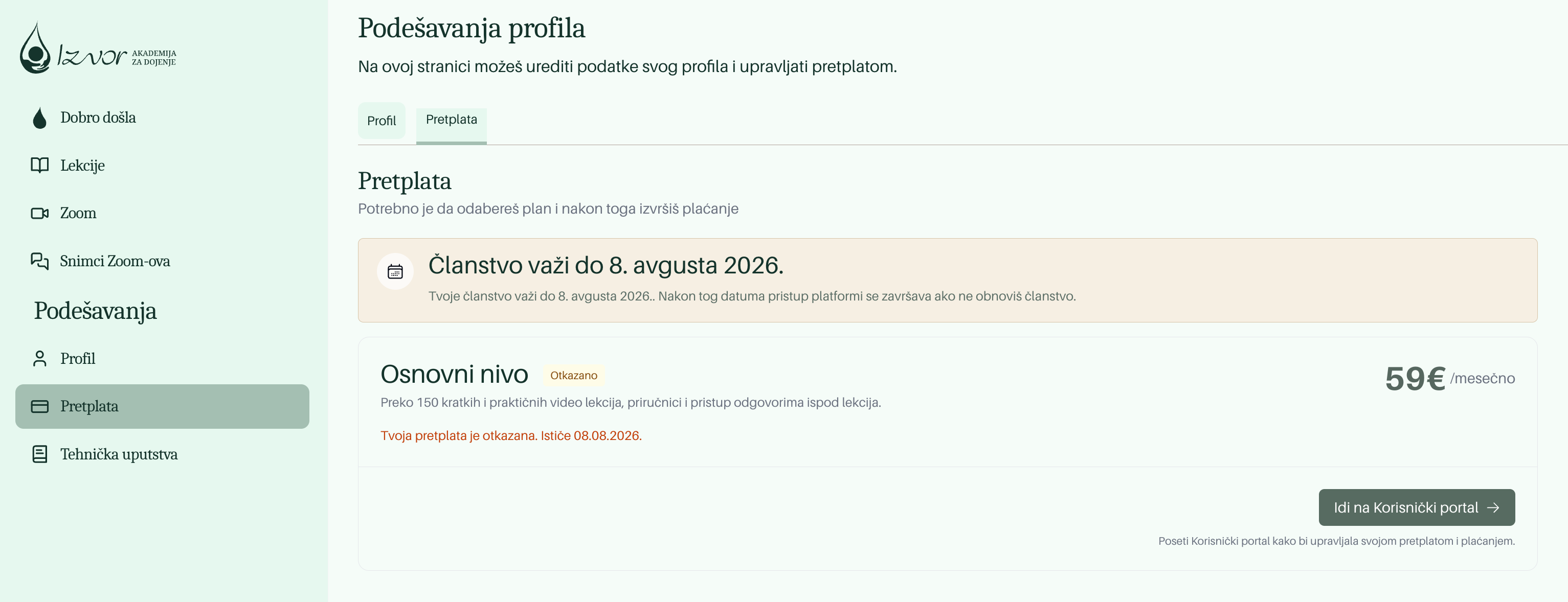 Otkazana pretplata